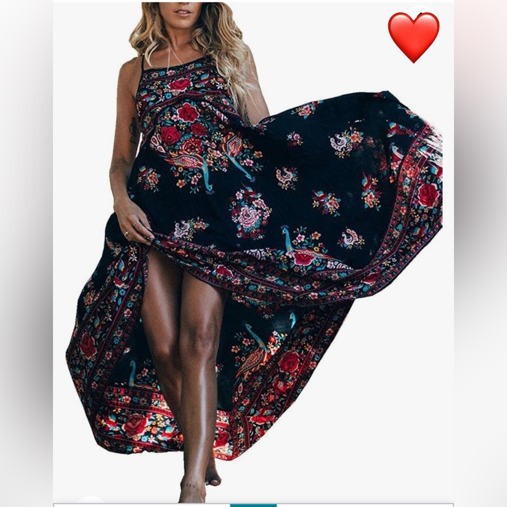 Summer Print Spaghetti Straps Long Dresses, worn only few times, it’s size S